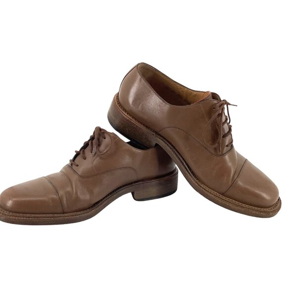 Bally Scribe Mens Brown Leather Cap Toe Lace Up Oxford Dress Shoes Size 9 - Picture 6 of 8